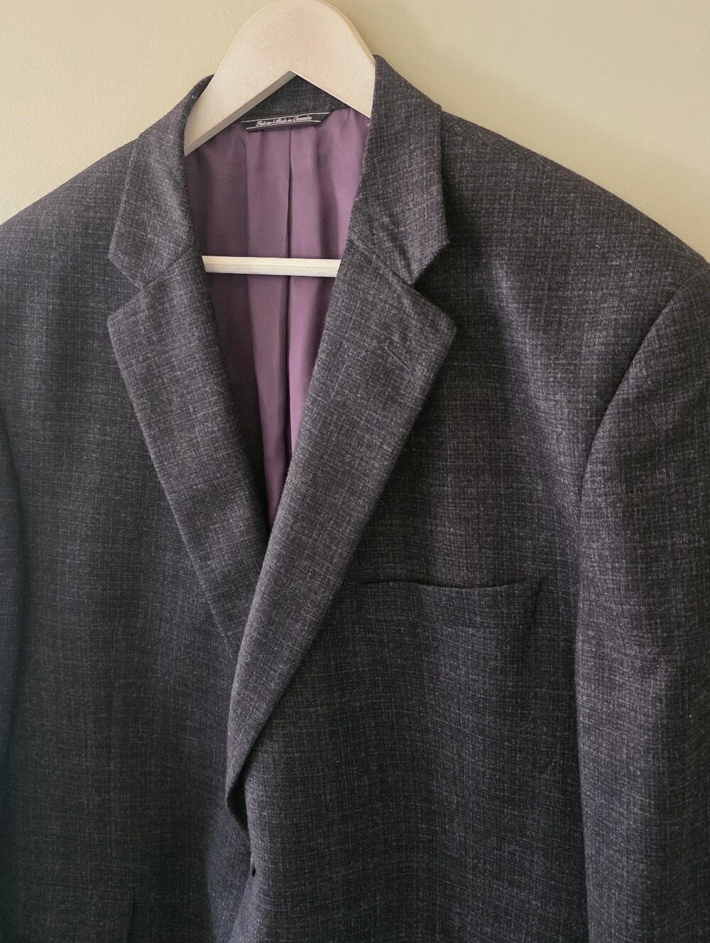 NWOT Savile Row Gold Napoli SPJ Gray Plaid Wool Blazer Size 48R Old Money Preppy